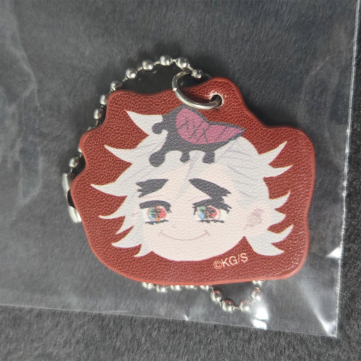 [BUNJANG] Demon Slayer Jump Shop Leather Charm Face Keychain Strap Douma / 귀멸의 칼날 점프샵 가죽 챰 얼굴 키링 스트랩 도우마