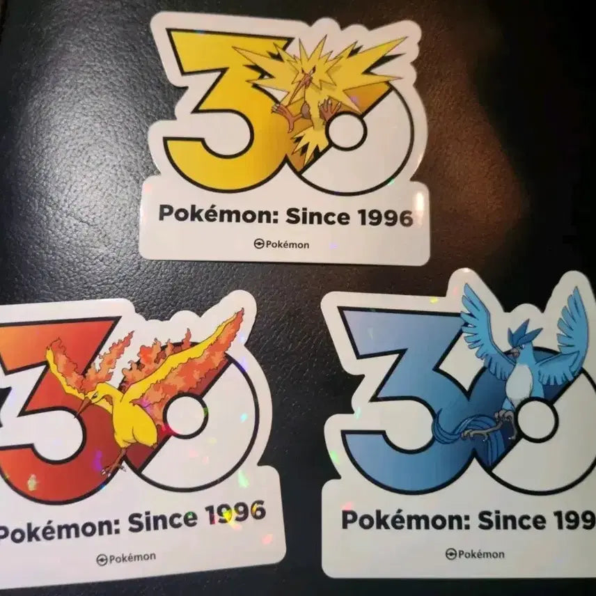 [BUNJANG] Pokemon 30th Anniversary Logo Sticker Set (Zapdos/Moltres/Articuno) / 포켓몬 30주년 로고 스티커 1165종 (썬더/파이어/프리져)
