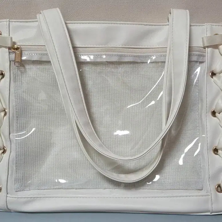 [BUNJANG] Wego Lace-up Ita Bag / 위고 레이스업 이타백 A4 화이트 판매양도