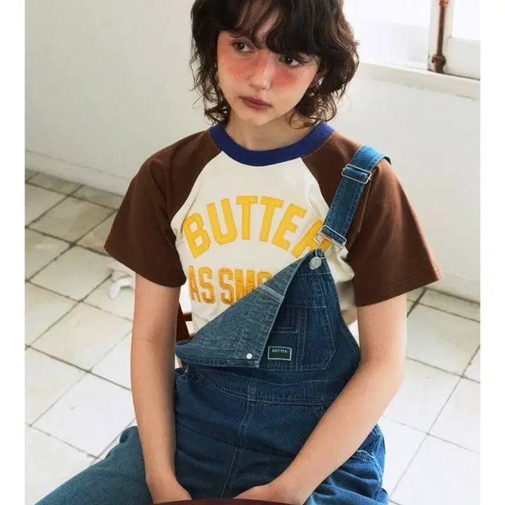 [BUNJANG] Greenbutter Smooth Raglan Sleeve T-Shirt Cream Brown / 그린버터 스무스 레글런 슬리브 티 크림 브라운