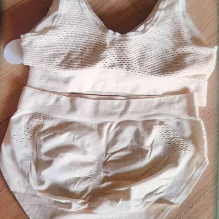 [BUNJANG] Rayon Bra Panty Set - Ivory - Size M (Fits 55-77) / 새상품  인견브라팬티세트 M사이즈(55~77사이즈)