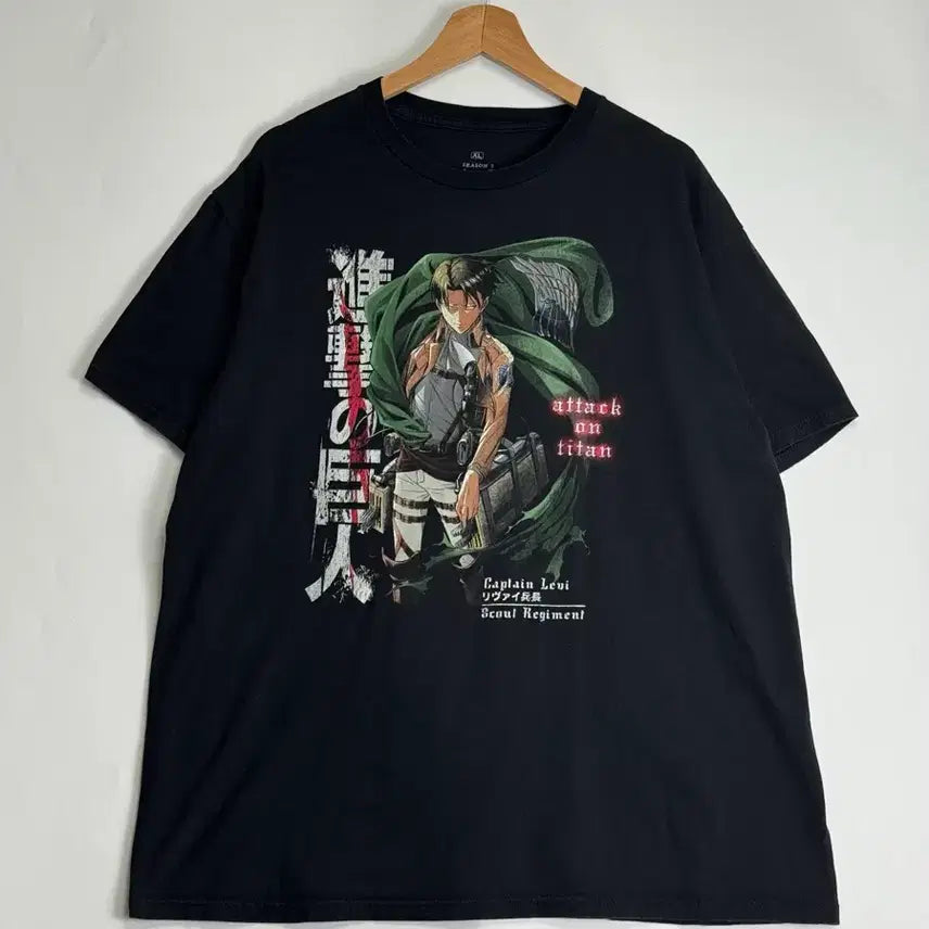 [BUNJANG] Attack on Titan Levi Vintage T-Shirt XL / 진격의 거인 진격거 리바이 공식 오피셜 빈티지 반팔 티셔츠 XL