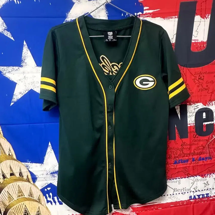 [BUNJANG] Green Bay Packers NFL Baseball Jersey Uniform / s급 NFL 그린베이 야구져지유니폼 s90