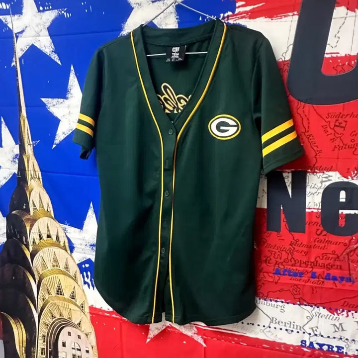[BUNJANG] Green Bay Packers NFL Baseball Jersey Uniform / s급 NFL 그린베이 야구져지유니폼 s90