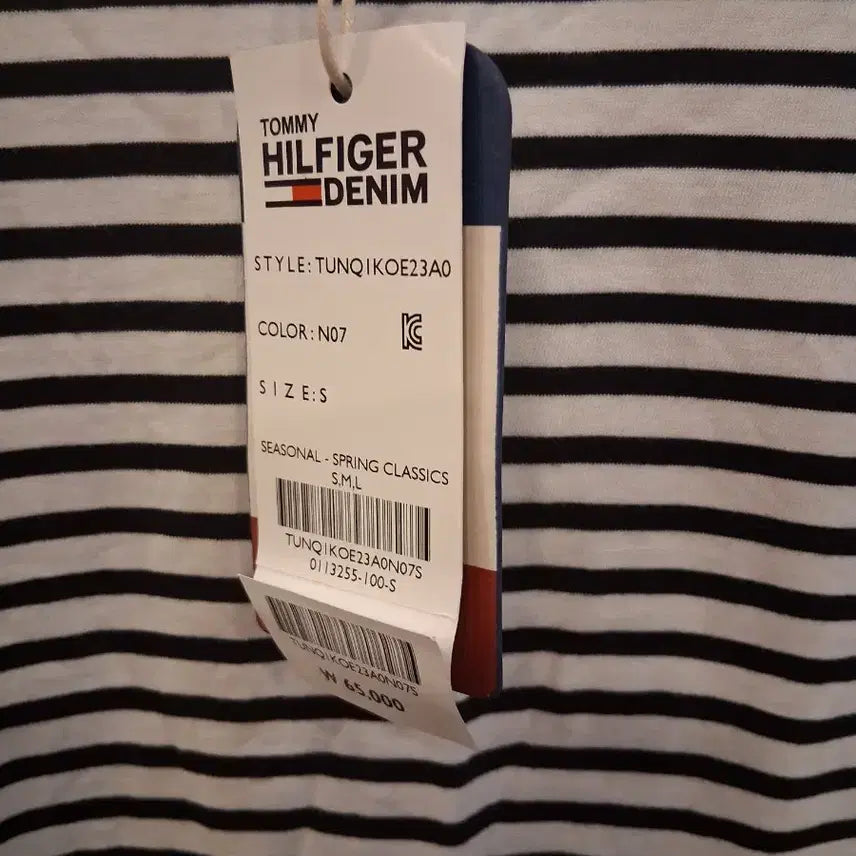 [BUNJANG] Tommy Hilfiger Denim Striped Long-Sleeve T-Shirt / 타미힐피거 데님 스트라이프 긴팔티