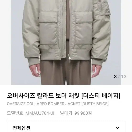 [BUNJANG] Musinsa Standard Oversized Bomber Jacket XL / (XL) 무신사 스탠다드 오버사이즈 봄버 자켓