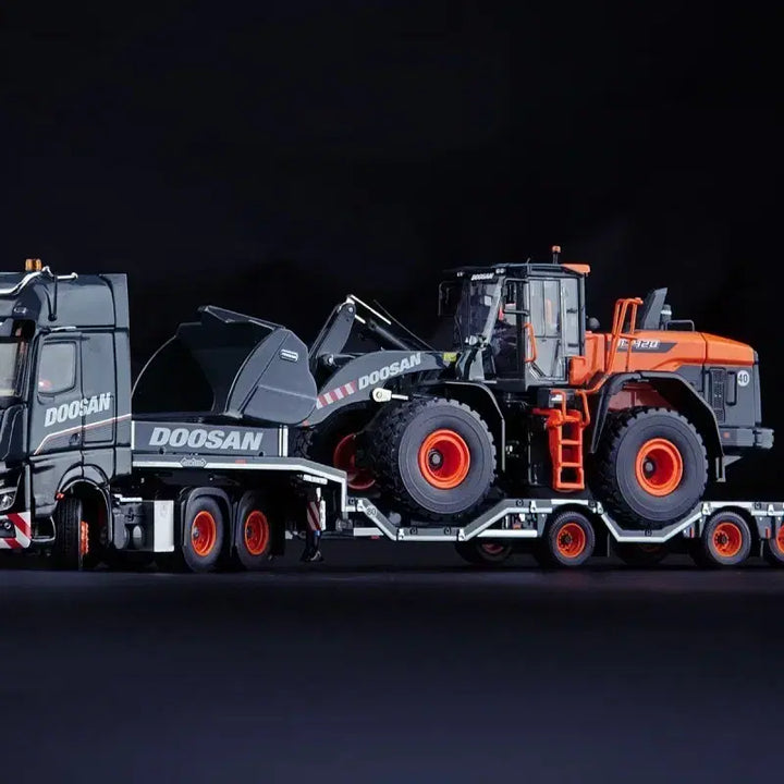 [BUNJANG] Doosan DL420 Wheel Loader with Trailer Model Set / 두산 벤츠 트레일러랑 두산 휠로더 셋트 DL420 중장비모형 트레일러
