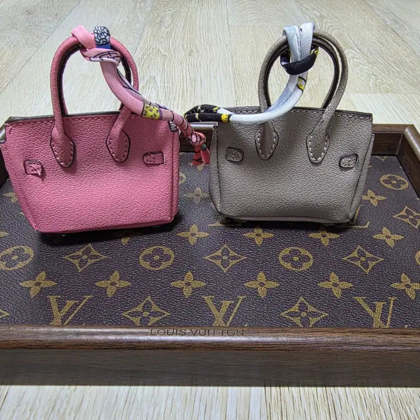 [BUNJANG] Mini Bag Charm Keychain Pink/Beige / 미니 백 참 키링 핑크/베이지