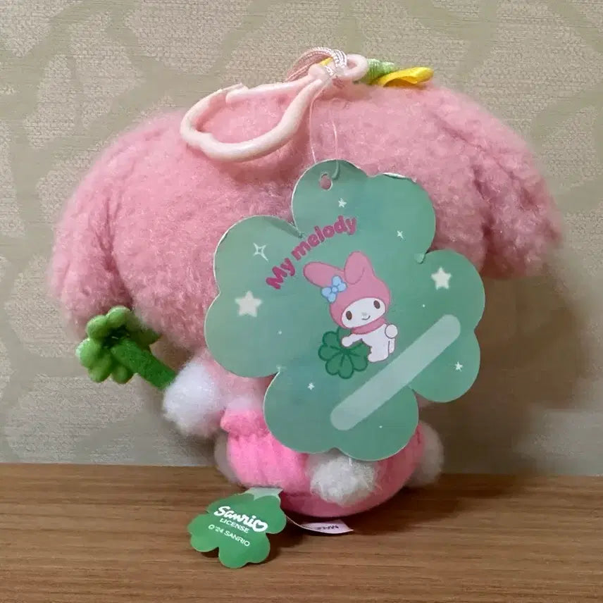 [BUNJANG] Sanrio My Melody Four-Leaf Clover Charm / 산리오 마이멜로디 네잎클로버 인형 키링