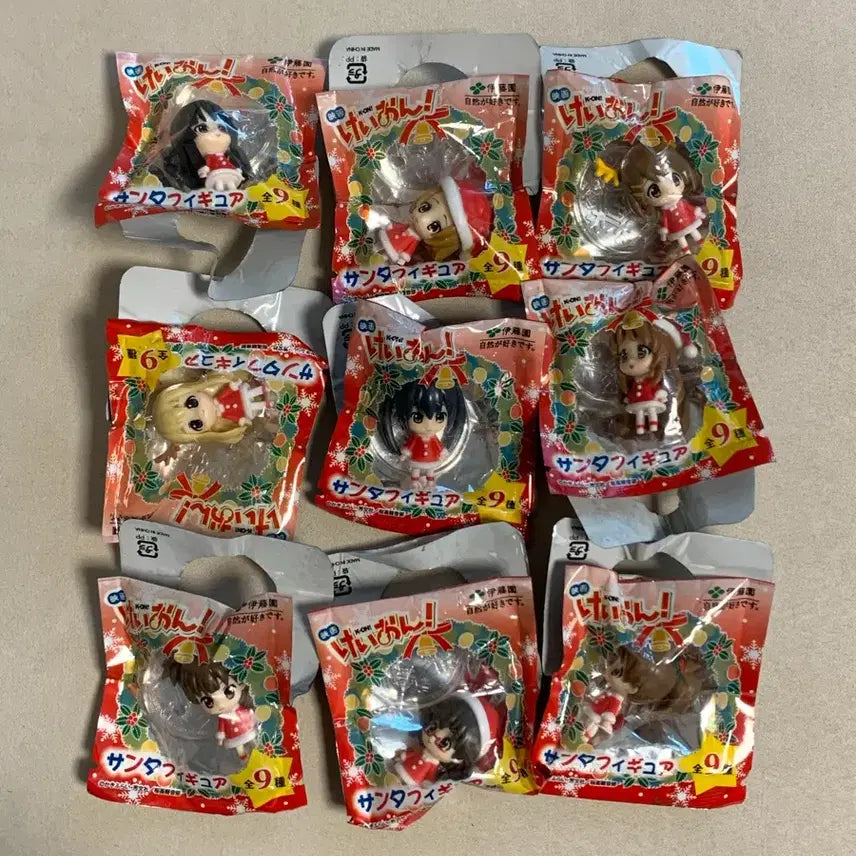 [BUNJANG] K-On! Mini Santa Figure 9-Piece Bundle Set (Sealed) / 케이온 미니 산타 피규어 9종 세트 일괄 (미개봉)