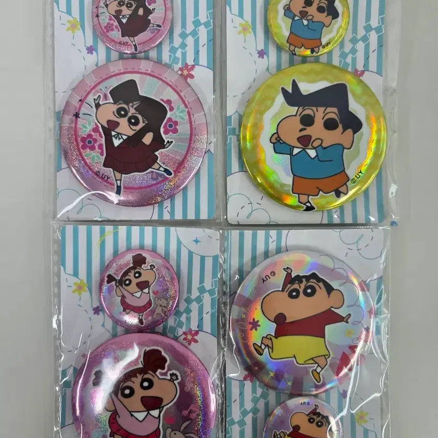 [BUNJANG] Crayon Shin-chan Sealed Can Badge Set (4 Types) / 미개봉)짱구캔뱃지4종 일괄
