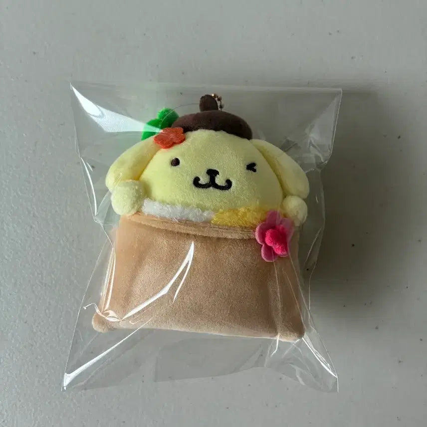 [BUNJANG] Sanrio Pompompurin "Munyoo Yubu Chobap" Keyring Plush / (정품)폼폼푸린 무뉴 유뷰초밥 키링인형