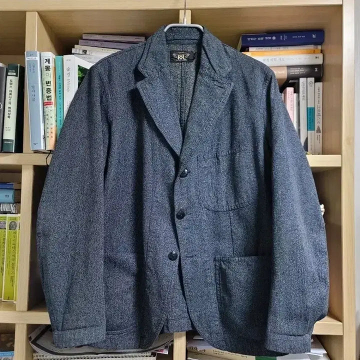 [BUNJANG] RRL Indigo Salt &amp; Pepper Chambray 3-Button Tailored Work Jacket / 더블알엘 인디고 솔트앤페퍼 샴브레이 3버튼 테일러드 워크자켓