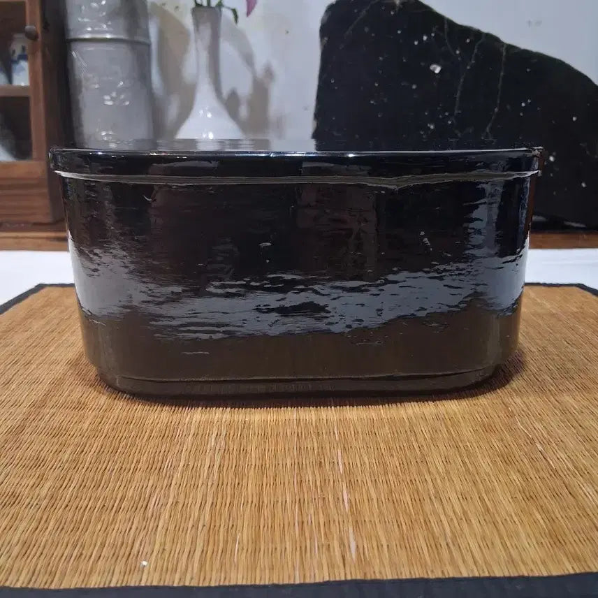 [BUNJANG] Antique Lacquered Wooden Tea Caddy with Lid / 골동차도구 엔틱 옻칠 뚜껑있는 합