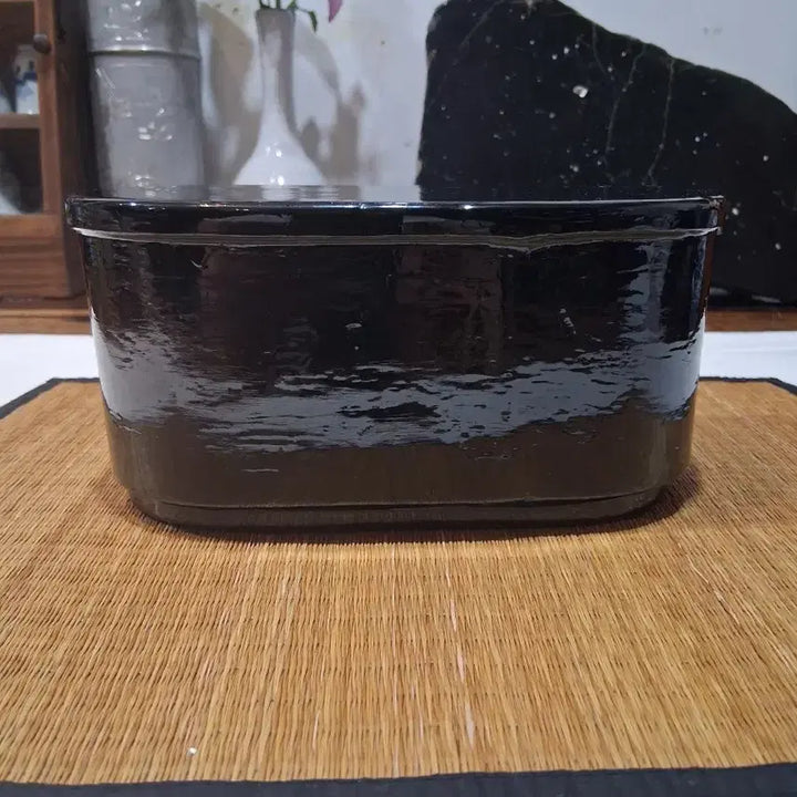 [BUNJANG] Antique Lacquered Wooden Tea Caddy with Lid / 골동차도구 엔틱 옻칠 뚜껑있는 합