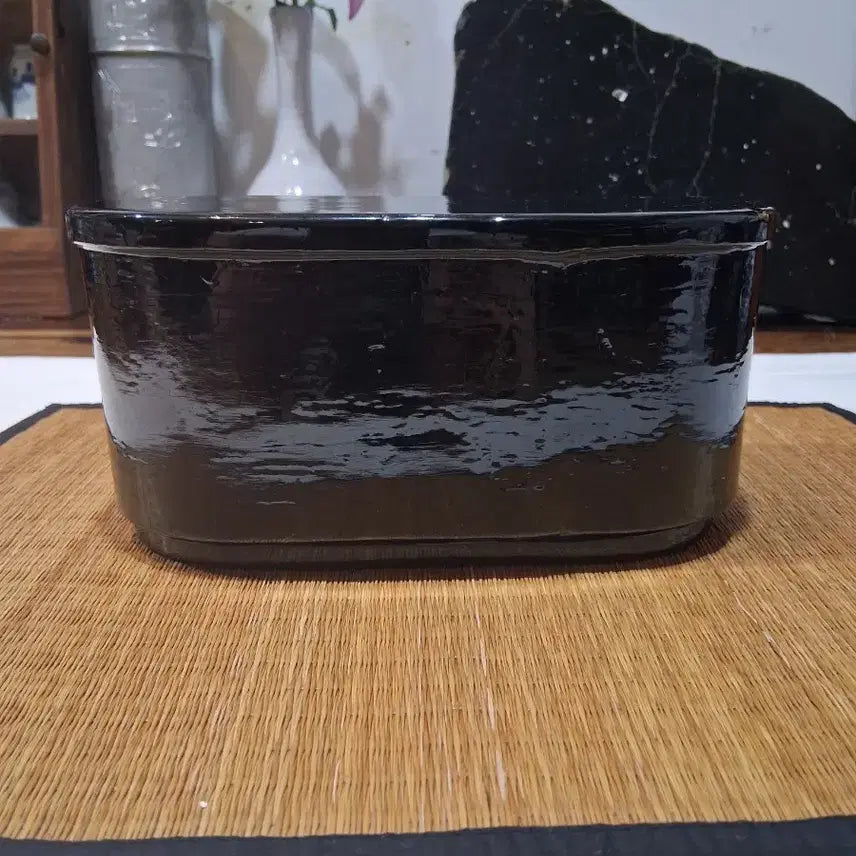 [BUNJANG] Antique Lacquered Wooden Tea Caddy with Lid / 골동차도구 엔틱 옻칠 뚜껑있는 합