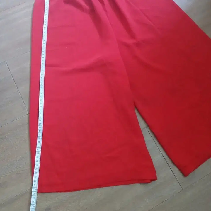 [BUNJANG] Red Wide Banding Pants / 레드 와이드 밴딩 팬츠
