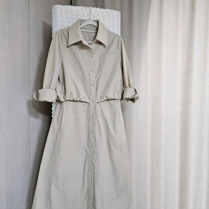 [BUNJANG] Shirt Trench Long Dress / 새상품)셔츠 트렌치 롱 원피스