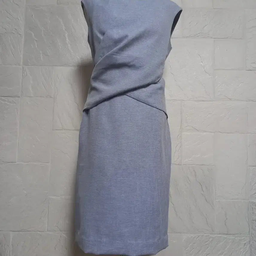[BUNJANG] ME.SENSE Draping Dress Sky Blue / ME.SENSE 드레이핑 원피스
