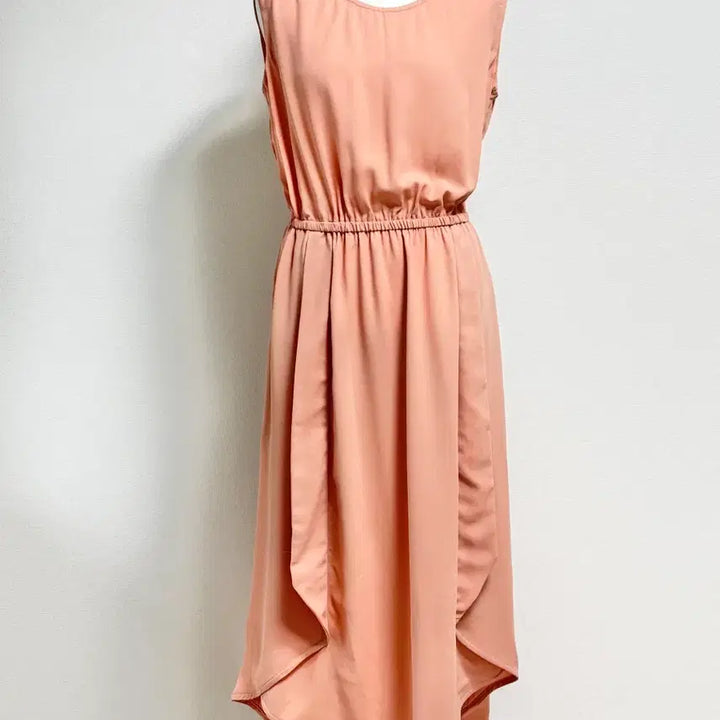 [BUNJANG] Sisley Shirring Long Dress Apricot / Sisley 살구색 셔링 원피스