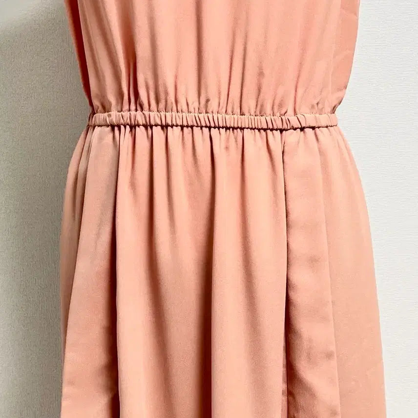 [BUNJANG] Sisley Shirring Long Dress Apricot / Sisley 살구색 셔링 원피스