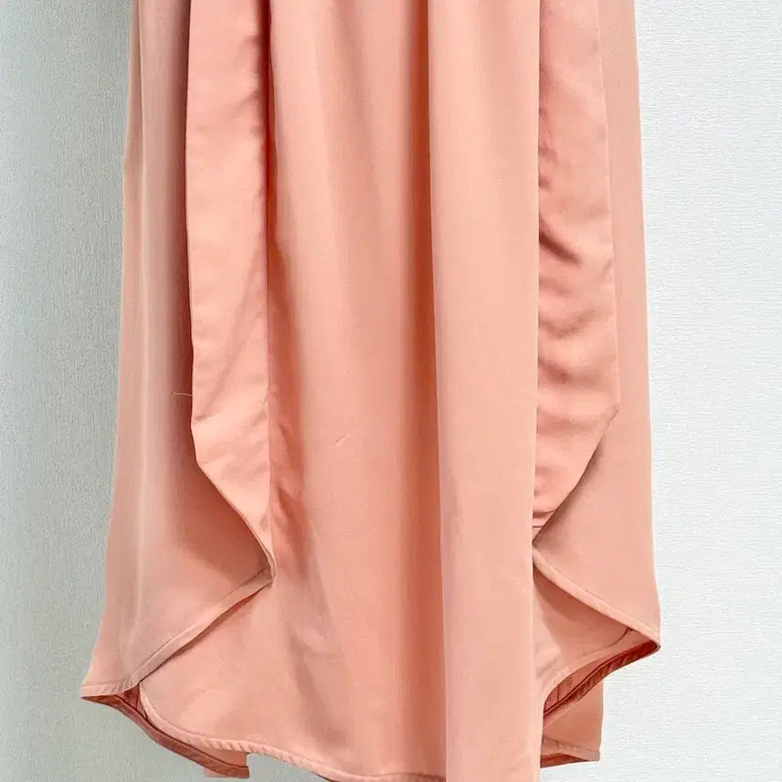 [BUNJANG] Sisley Shirring Long Dress Apricot / Sisley 살구색 셔링 원피스