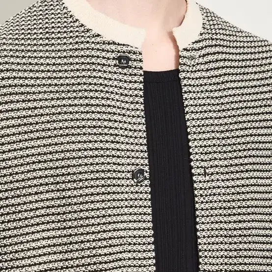 [SOLD OUT] 타임옴므 린넨 스트라이프 가디건 (25SS)