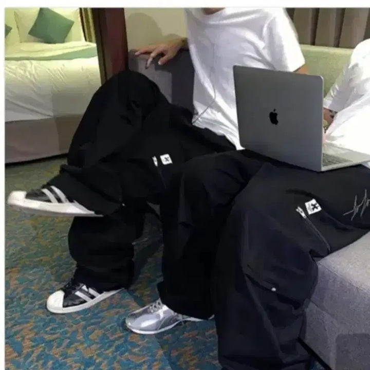 [BUNJANG] Holy In Code Black String Pants (Free Size) / 홀리인코드 HIC 블랙 스트링 팬츠 free
