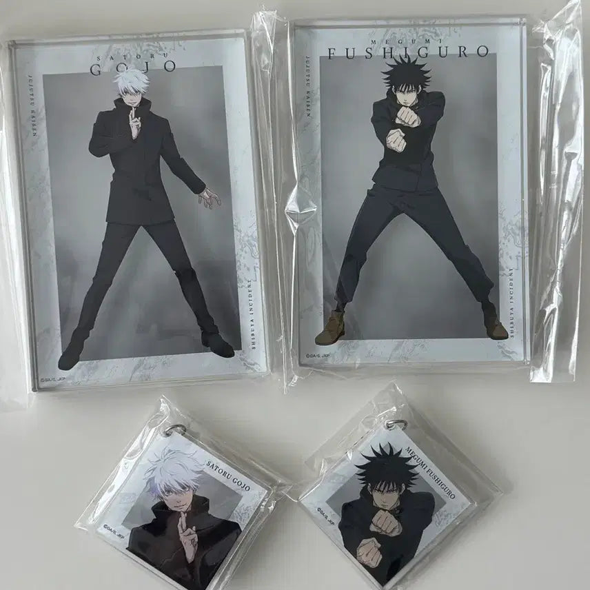 [BUNJANG] Gojo Satoru &amp; Fushiguro Megumi Baseyard Acrylic Block &amp; Keychain Bundle Set / 일괄) 고죠사토루 후시구로메구미 climax  아크릴블록, 키홀더