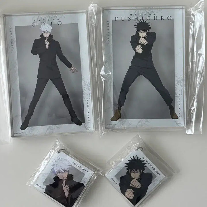 [BUNJANG] Gojo Satoru &amp; Fushiguro Megumi Baseyard Acrylic Block &amp; Keychain Bundle Set / 일괄) 고죠사토루 후시구로메구미 climax  아크릴블록, 키홀더