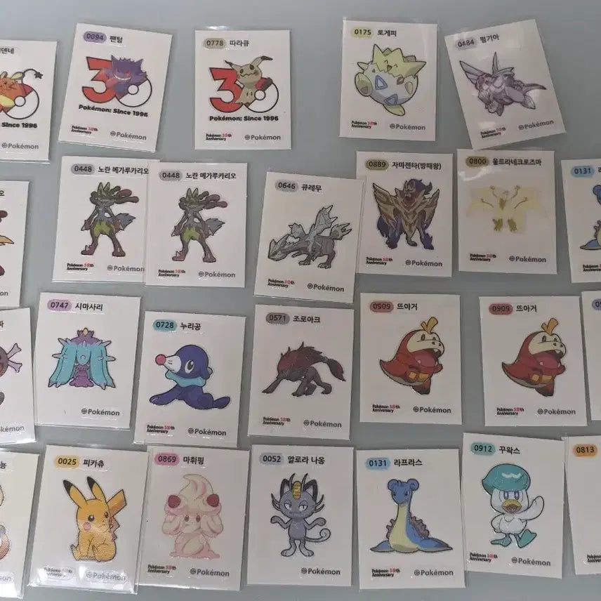 [BUNJANG] Pokemon 30th Anniversary Sticker Collection / 포켓몬스터 30주년 띠뿌씰 띠부씰