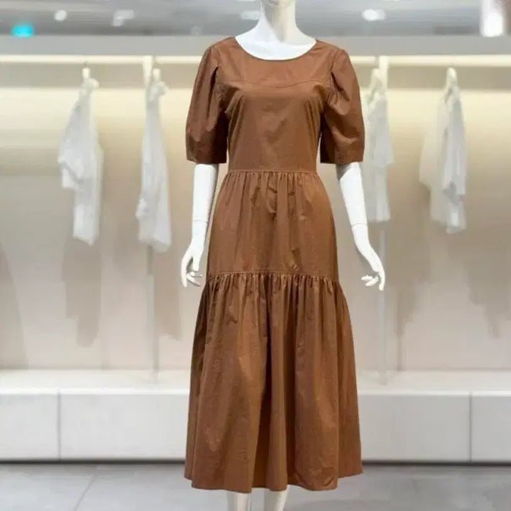 [BUNJANG] Jigott Cut-out Back Shirring T-word Dress / 지고트 컷아웃 백셔링 티워드 원피스