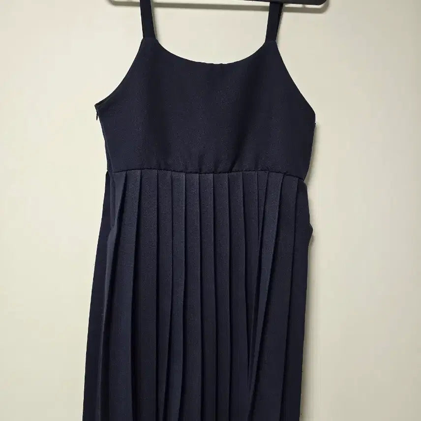 [BUNJANG] Navy Pleated Mini Dress / 네이비 플리츠 미니 원피스
