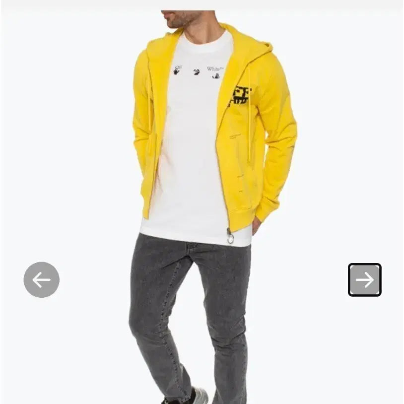 [BUNJANG] Off-White Zip-Up Hoodie / 오프화이트 후드 집업