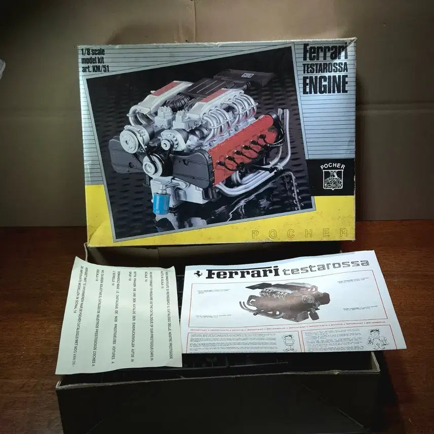 [BUNJANG] Pocher 1995 Ferrari Testarossa Engine Model Kit 1/8 Scale KM/51 / 1995 pocher 페라리 테스타로사 엔진 모형 프라모델
