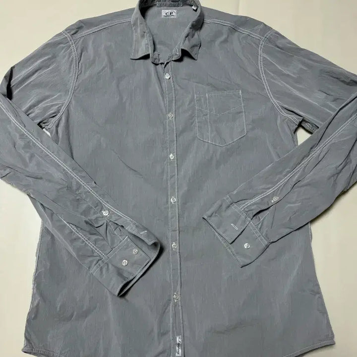 [BUNJANG] CP Company Modern Fit Striped Shirt (Size 105) / (상태AA,매장판) CP컴퍼니 기능성소재 춘추하계셔츠105