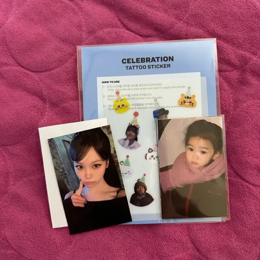 [BUNJANG] LE SSERAFIM Kim Chaewon Celebration Round 2 Official Photocard Set + Baby Photocard Set + Tattoo Sticker / 르세라핌 김채원 셀레브레이션 2주차 공방포카 + 아기포카 세트+타투스티커