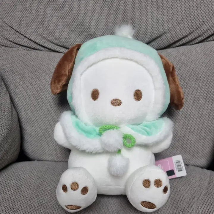 [BUNJANG] Sanrio Pochacco Medium Plush Doll with Mint Cape / 산리오 포차코  컬러망토 중형인형