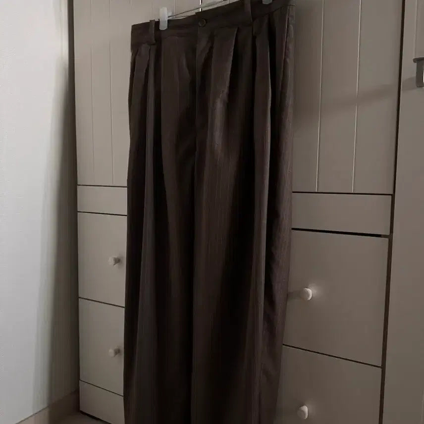 [BUNJANG] Headmainer 4 Pleats Pants Brown / 헤드메이너 4플리츠 팬츠 브라운