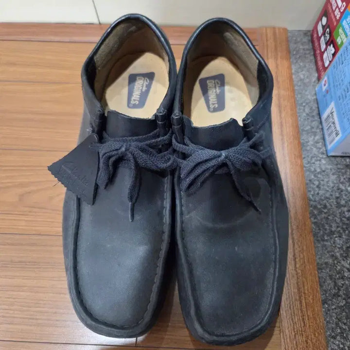 [BUNJANG] Clarks Wallabee Black Leather Shoes 255 / 클락스 왈라비 블랙 레더 슈즈 255