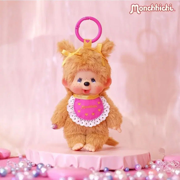 [BUNJANG] Hong Kong Limited Edition Braided Gold Monchhichi Keyring Doll / 홍콩 한정판 양갈래 골드 몬치치 키링 인형