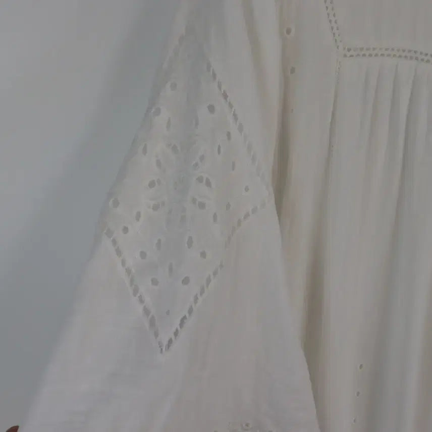 [SOLD OUT] 자라 ZARA 정품 자수 레이스 롱 원피스 XS 새상품 화이트 보헤미안