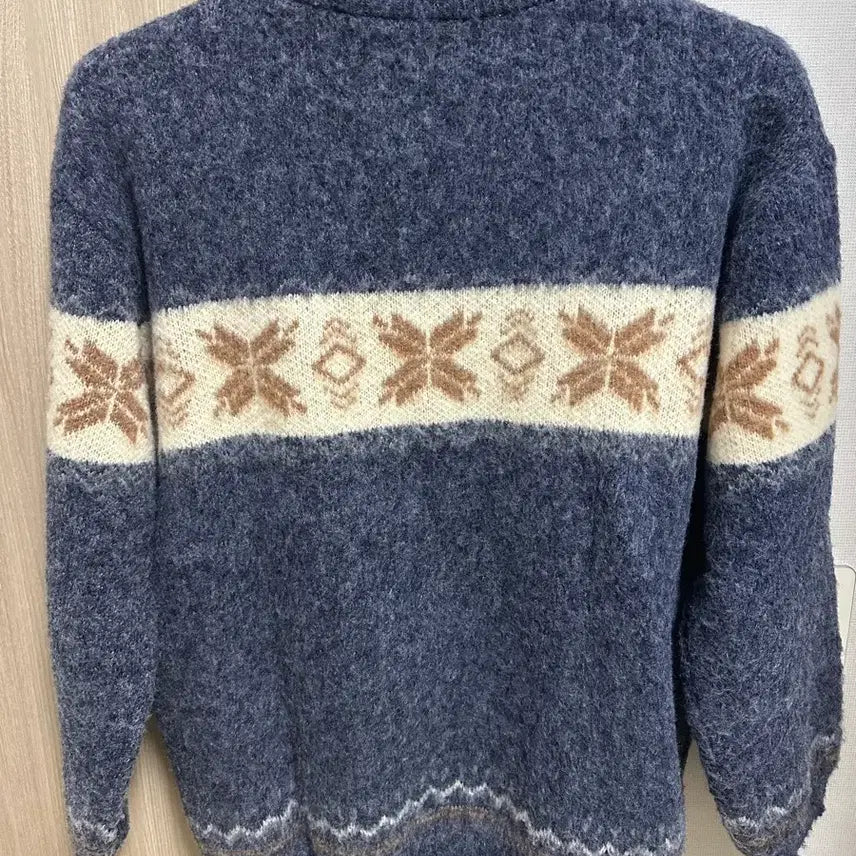 [BUNJANG] NodeU Nordic Snow Snowflake Round Knit [Navy] L Size / 노드유 스노우 노르딕 눈꽃 라운드 니트 [네이비] 판매합니다