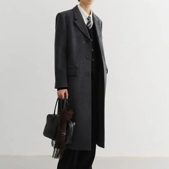 [BUNJANG] Dunst For Men Cashmere Coat Charcoal Grey XL / 던스트포맨/CASHMERE COAT CHARCOAL GREY/XL