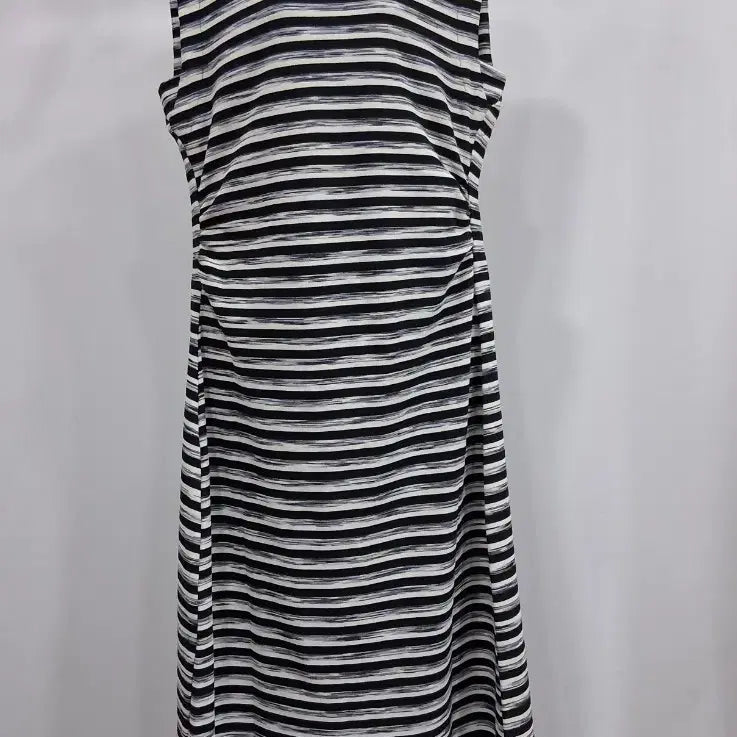 [BUNJANG] Striped Long Dress (Belt Not Included) / 줄무늬 무팔 롱 원피스  벨트 미포함 44~55