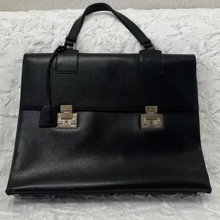 [BUNJANG] Gucci Black Leather Briefcase Bag / 구찌 블랙 레더 브리프케이스백