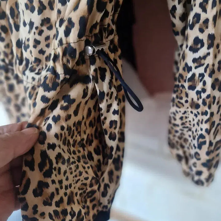 [BUNJANG] Leopard Print Hoodie Zip-Up Jumper Women&