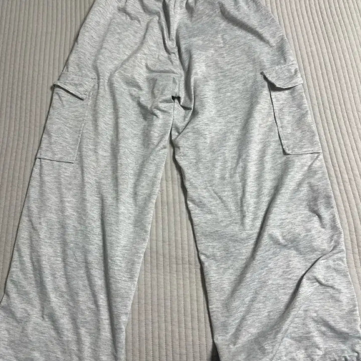 [BUNJANG] Cargo Wide Training Pants - Grey / 카고 그레이 와이드 트레이닝 바지