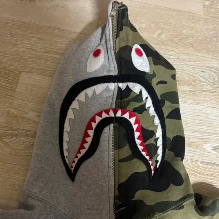 [BUNJANG] BAPE Asura Shark Hoodie Green / 베이프 아수라 샤크후드 녹계 정품