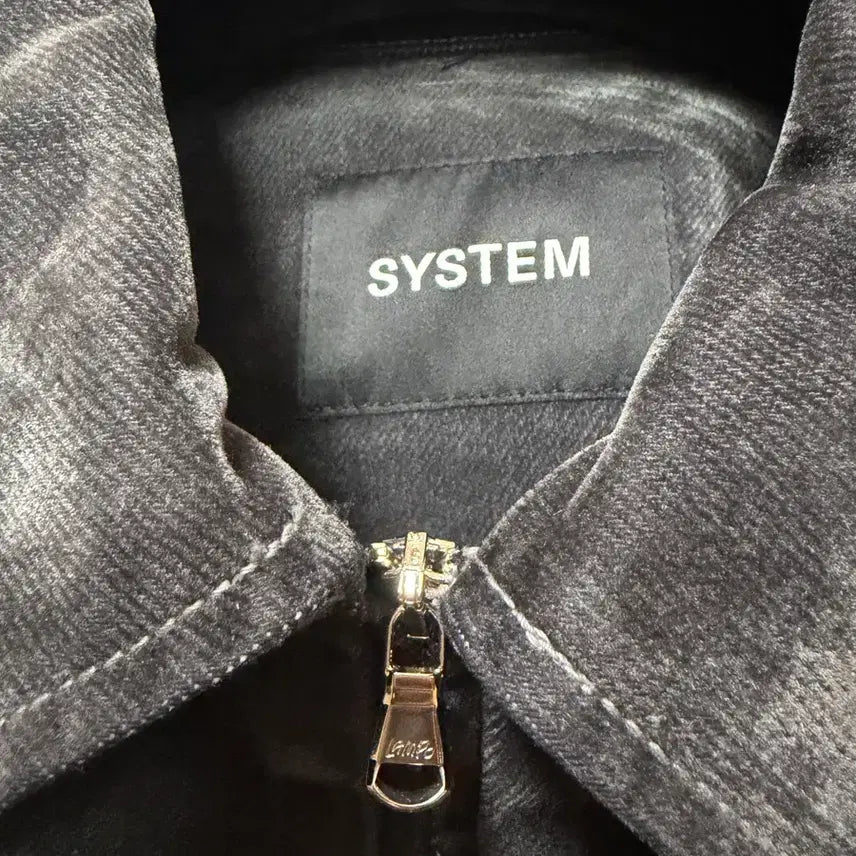 [BUNJANG] System Homme 25FW Velvet Flocking Denim Blouson Jacket Dark Grey / 시스템옴므 25fw 벨벳 플로킹 데님 블루종 자켓 다크그레이 105